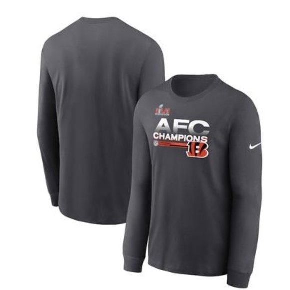 DEFECT Mens Nike Anthracite Cincinnati Bengals 2021 Long Sleeve T-Shirt XL 6D053 - Picture 1 of 1